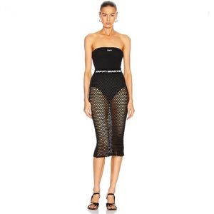 Off-White c/o Virgil Abloh Logo Knit Fishnet Skirt